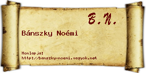 Bánszky Noémi névjegykártya